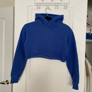 TNA Blue Cropped Hoodie